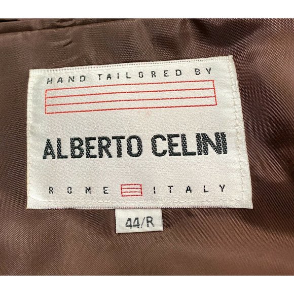 Alberto Celini Blazer Mens Brown 4 Button - Picture 6 of 7